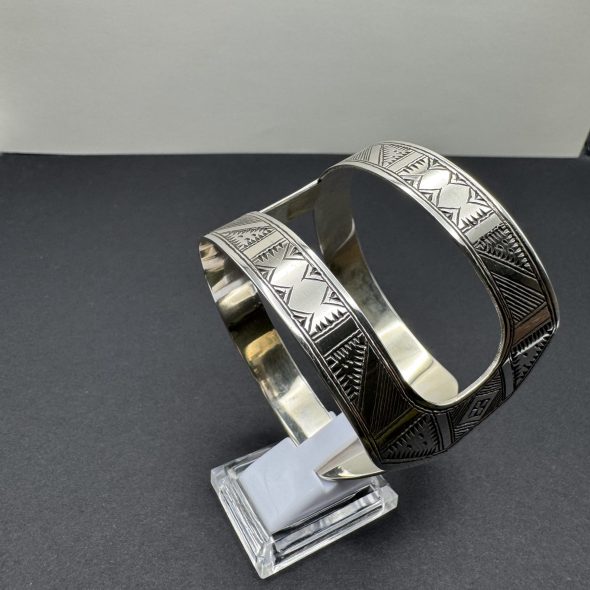 Bracelet Berbère Gravé en Argent